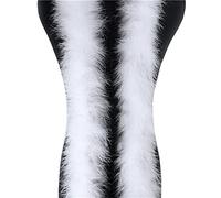 Haiaxx 2 Mètres de Plumes de Marabout Boa pour Sapin de Noël, Ruban de Dinde, Robe de Mariée, Châle, Bricolage et Artisanat - Blanc