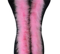 Haiaxx 2 Mètres de Plumes de Marabout Boa pour Sapin de Noël, Ruban de Dinde, Robe de Mariée, Châle, Bricolage et Artisanat - Rose