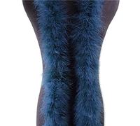 haiaxx 2 mètres de plumes de marabout boa sapin de Noël plumes de dinde ruban robe de mariée châle bricolage artisanat bricolage plumes bleu foncé