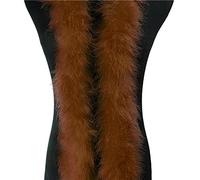 haiaxx 2 Yards Boa Plumes de Marabout Arbre de Noël Plumes de Dinde Ruban Dress Up Robe de Mariée Châle Bricolage Artisanat Bricolage Plumes Plumes Marron