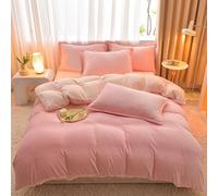 HAIBA Housse de Couette Flanelle 200 x 230 cm Rose avec Fermeture Éclair - pour lit Standard 2 Personnes - Housse de Couette Hiver en Chaud Ultra Doux