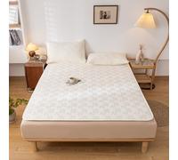 HAIBA Surmatelas 100X190cm doté de 4 Coins élastiqués Blanc Moelleux Épais Couvre de Matelas Hypoallergénique Anti Acarien Protège de Matelas Extra Doux et Respirant