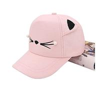 HAIBI Casquette De Baseball,Printemps Été Mode Rue Réglable Belle Broderie Chapeau Oreilles De Chat Casquette Snapback Garçon Fille Chapeau De Perle, Rose