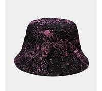 HAIBI Chapeau Bob，Chapeau De Soleil Mode Été Harajuku Casquette De Seau Tie Dye Imprimé Chapeau De Pêcheur Casquette Panma Réversible pour Hommes Femmes, Noir avec Rose