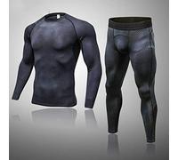 HAIBI Ensemble De sous-Vêtement Thermique Homme Couleur Solide Mâle sous-Vêtements Thermiques Haut Manches Longues Tight Men’S Fitness Leggings Hiver Long Johns Jogging Suit, Rouge,L