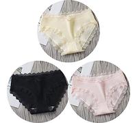 HAIBI Femme Culotte Slips 3 Pcs Dames Coton Sexy Taille Moyenne Culotte sans Couture Respirant Doux Extensible Lingerie Femme Slips, Ensemble 2, M