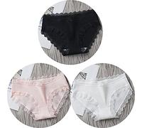 HAIBI Femme Culotte Slips 3 Pièces Culottes en Coton Dames sans Couture Respirant Slips Doux Sexy Lingerie Féminine Taille Moyenne, Ensemble 1, L