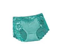 HAIBI Femme Culotte Slips Lot De 3 Culottes en Coton pour Dames Sexy Dentelle Taille Moyenne Slip Femme Creux Hip Lift Plus Size Underwear, 3Pcs Vert, L