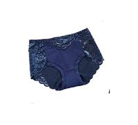 HAIBI Femme Culotte Slips Lot De 3 Culottes en Coton Sexy pour Dames en Dentelle À Taille Moyenne, Slips Creux pour Femmes, Taille Plus, Culottes, 3Pcs Bleu Marine, L