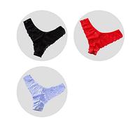 HAIBI Femme Culotte Slips Lot De 3 Culottes Sexy en Dentelle pour Dames Douces Et Transparentes Jolies Slips Taille Basse pour Femmes, Ensemble 1, XL