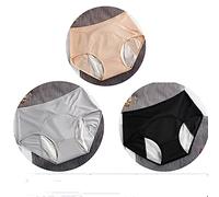 HAIBI Femme Culotte Slips Lot De 3 Slips Menstruels Dames Lingerie Coton Grande Taille L-7Xl Slip sans Couture Culotte Étanche, Rose, Beige, Gris, 3XL