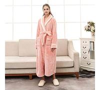 HAIBI Peignoir Femme Rose D’Hiver Épais Chaud Kimono Robe De Flanelle Soft Flannel Sleepwear Large Long Dressing Robe,3XL