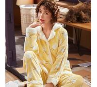 HAIBI Pyjama Femme Hiver，Polaire Pyjama Ensembles De Pyjamas en Flanelle Chaude d'hiver pour Filles Pijamas De Corail Épais Femme Pyjama en Flanelle en Molleton De Lapin Mignon, Grand