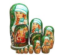 Haibing Poupée Gigogne Poupée Russe Poupée Russe Matriochka Traditionnelle 10 Pièces Poupées Gigognes Russes Peintes À La Main Cadeaux pour Noël Anniversaire Poupées Russes Poupées Gigognes