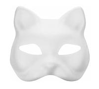 Haibinsuo 1/5 pièces Masque de fête pour chat à faire soi-même Masque vierge peint à la main Masque de chat personnalisé Sangles élastiques réglables Masque Cosplay 1 pièce