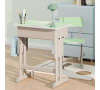 Haibinsuo Ensemble bureau et chaise ergonomiques pour enfants à hauteur réglable - Table d'étude en bois avec tiroir de rangement et crochets pour sac d'école - Mobilier d'école sûr pour enfants de 3