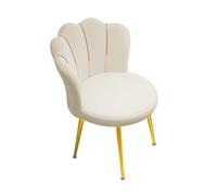 Haibinsuo Tabouret de chaise moderne en velours avec pieds dorés - Dossier ergonomique en forme de pétale - Design milieu du siècle pour salon, chambre à coucher, bureau et salle d'attente