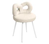 Haibinsuo Tabouret de coiffeuse en fausse laine, siège en mousse haute densité, chaise antidérapante sans accoudoirs