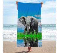 HAICAO Serviette de Plage éLéPhant Serviette de Bain 160 X 80cm Serviette de Plage en Microfibre Drap de Plage sans Sable Drap de Plage Douce Serviette de Sport Séchage Rapide