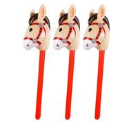 HAICN Lot de 3 bâtons gonflables en forme de tête de cheval pour fête d'anniversaire, Noël, piscine, décoration de fête