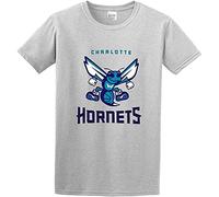 HAIDIOU Men's Charlotte Hornets Mens Casual Style Cotton T-Shirt Short Sleeves Grey XL