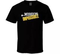 HAIDIOU Mission Impossible Retro 80s TV Show Logo Fan T Shirt Black M