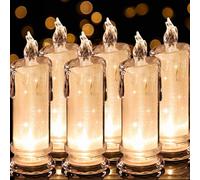 HAIDOLIANG 6 Bougies LED - 7 cm x 18 cm - Plastique Résistant - Blanc