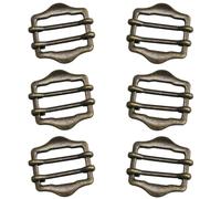 Haidong Lot de 6 boucles coulissantes réglables en métal de 25 mm pour sangle de bretelles, accessoires de bricolage pour ceinture et sac à dos (bronze), bronze, 25*20MM