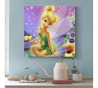 HAIDU 5D Diy Diamant Dessin Peinture Fleur Fée Clochette Kit Mosaïque Numérique Plein Diamant Cristal Strass Broderie Point De Croix Art Artisanat Toile Décoration Murale(40x40cm