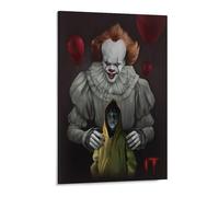HAIDU 5D Plein Diamant Diamant Peinture Horreur Clown, DIY Rond Résine Broderie Point De Croix Décoration de La Maison(40x50cm