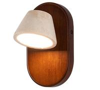 HAIDU Applique murale LED en travertin jaune, style industriel japonais, câblée, pour intérieur, idéale pour restaurant, salon ou balcon.