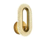 HAIDU Applique murale LED moderne, lampe murale dorée, applique murale créative en acrylique avec raccordement filaire, luminaires décoratifs muraux pour chambre, couloir ou escalier