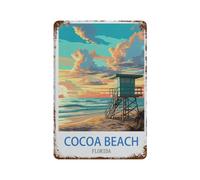 HAIDU Cocoa Beach Floride,Panneau en métal - Plaque murale pour maison, bar, café, salle de jeux, garage(30x40cm 12x16 inch-B37