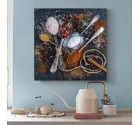 HAIDU Diamond Painting DIY Diamant Peinture Cuisine Point De Croix Diamant Broderie Complète Ronde Image Strass Diamant Mosaïque Cuisine Décor À La Maison(40x50cm