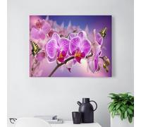 HAIDU Diamond Painting Fleur Rose Ronde 5D Diamant Broderie Diamant Orchidée Papillon Image De Strass Kits Point De Croix Mosaïque De Diamants(50x60cm