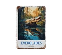 HAIDU Everglades Florida Poster de voyage vintage,Décoration murale - Plaque en métal pour bar, pub, club, grotte(15x30cm 6x12 inch-G38