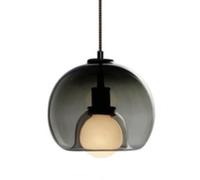 HAIDU Lampe à Suspension en Verre de Style Industriel Nordique, Lustre à tête Unique à vis E27, plafonnier encastré, luminaires de décoration de Cuisine de Salle à Manger de Chambre à Coucher