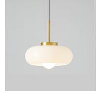 HAIDU Lampe à Suspension encastrée à tête Unique E27, plafonnier de Style rétro Japonais, Abat-Jour en Verre teinté, Suspension d'étude de Balcon de Grenier