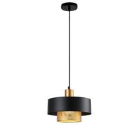 HAIDU Lustre à une tête avec culot E27, abat-jour suspendu en métal de style industriel, plafonnier encastré, luminaires décoratifs pour salon et salle à manger