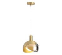 HAIDU Lustre à une tête avec culot E27, suspension en métal et verre de style industriel, plafonnier encastré, luminaire décoratif pour salon, chambre ou bar
