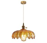 HAIDU Lustre de style industriel moderne, suspension créative en verre en forme de pétale, culot E27, luminaire suspendu à une tête, luminaire décoratif pour salon, salle à manger ou couloir