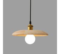 HAIDU Petite lampe suspendue créative en forme de soucoupe volante en bois massif, lustre à une tête à source de lumière E27, suspension de style rétro nordique, luminaires décoratifs pour salon de th