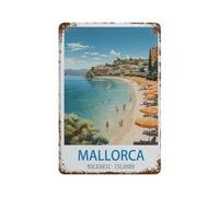 HAIDU Plaque en métal rétro,Mallorca Baléares Poster vintage de voyage,pour décoration de maison, cuisine, bar, café, club, cave - Décoration murale vintage(20x30cm 8x12 inch-D52