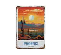 HAIDU Plaque en métal vintage,Phoenix Arizona Poster de voyage vintage,Vintage Art Sign Home Kitchen Bar Cafe Club Cave Décoration Tin Sign(15x30cm 6x12 inch-G33
