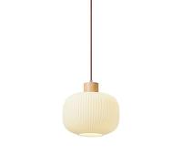 HAIDU Support de Lampe en Bois Abat-Jour Suspendu en Verre, plafonnier de Style Minimaliste Japonais, Source de lumière E27 Suspension, Lustre de Plafond de Restaurant d'étude de Salon