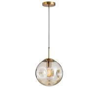 HAIDU Suspension à culot E27, abat-jour rond en verre, style industriel nordique, idéale pour la chambre, la salle à manger ou un bar.