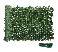 Outsunny Haie Artificielle Brise-Vue décoration Rouleau 3L x 1H m Feuillage hêtre réaliste Anti-UV, Feuilles en Soie, Vert foncé