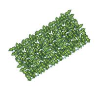 Haie Artificielle 1m Clôture Décorative Verte, Feuilles Réalistes | Plastique et Tissu, Texture Nette, Écran D’intimité Réglable, Terrasse, Balcon, Grillage