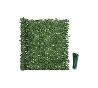 Haie Artificielle Brise-Vue décoration Rouleau 3L x 1,5H m Feuillage hêtre réaliste Anti-UV, feuilles en soie, Vert foncé