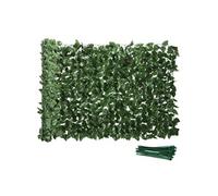Outsunny Haie artificielle brise-vue Rouleau 3L x 1H m Feuillage hêtre réaliste Anti-UV Vert foncé